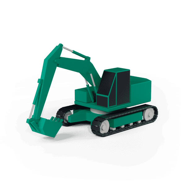 an icon of an animated green forklift
