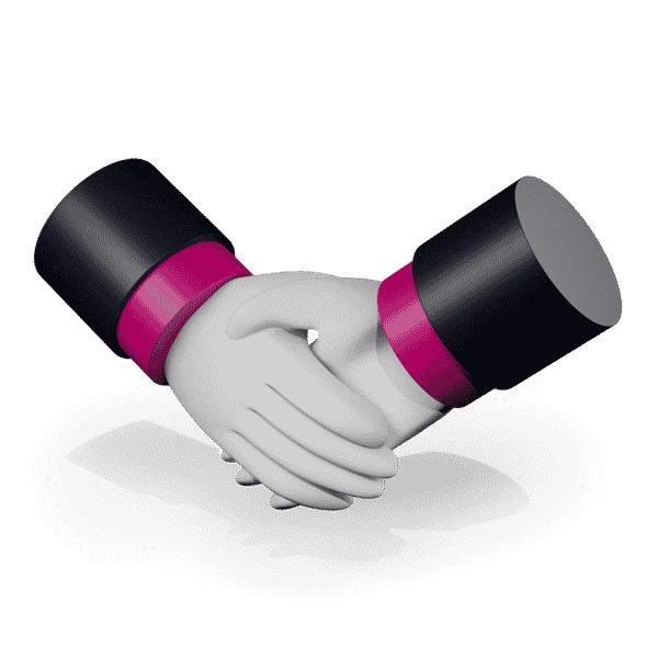 an icon of two animated hands locked in a handshake